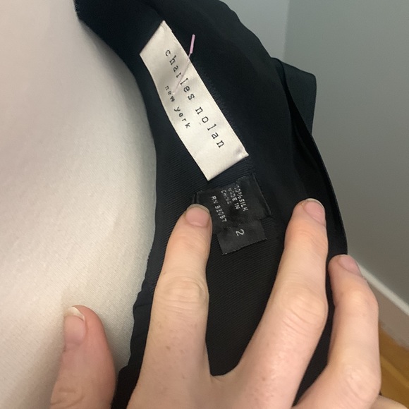 Charles Nolan New York Silk Cocktail Dress Little Black Dress fit and flare Mini - Picture 6 of 8